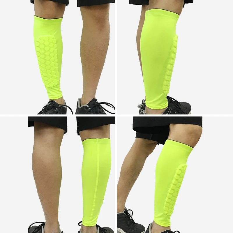 In-Stock Item Sports Running Leg Brace Honeycomb Calf Support Sleeve Shin Guard Football Soccer
