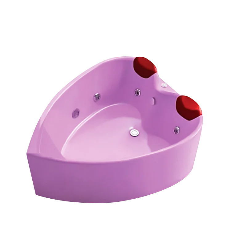Modern Heart-shaped Double Portable Adult Bathtub Sanitary Ware Bath Tub From China Pink Color Massage For Hotel