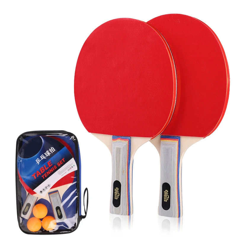 New Arrival High Quality Super 4 Star Table Tennis Racket Set Pimples In Pingpong Racket Custom 2 Rackets 3 Balls With Handbag
