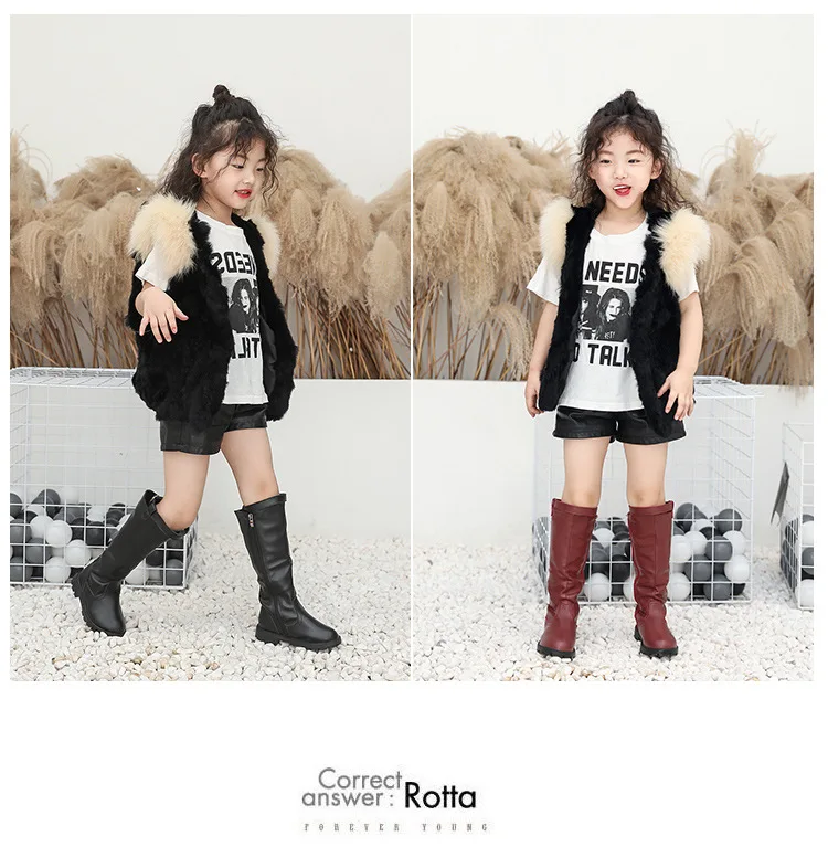 High quality children long girl boots wholesale winter fashion school shoes