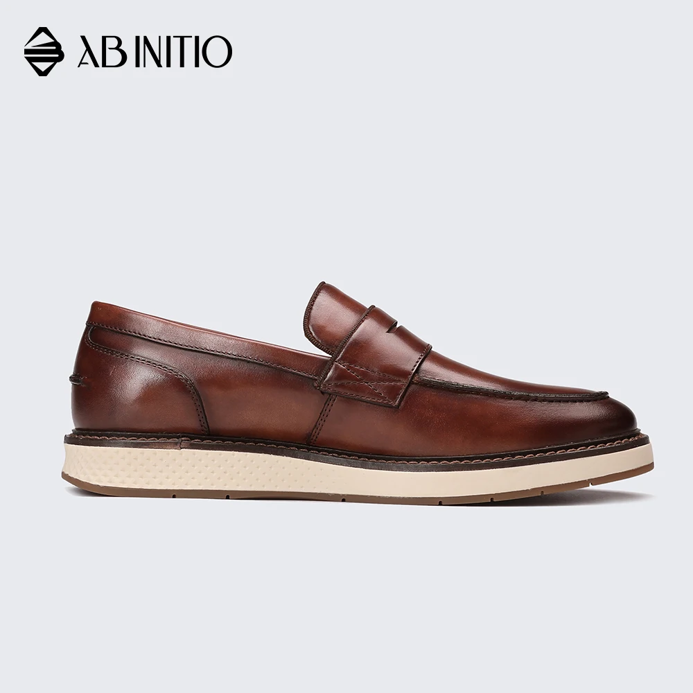  High Quality Luxury Mens Casual Slip On Leather Penny Loafers