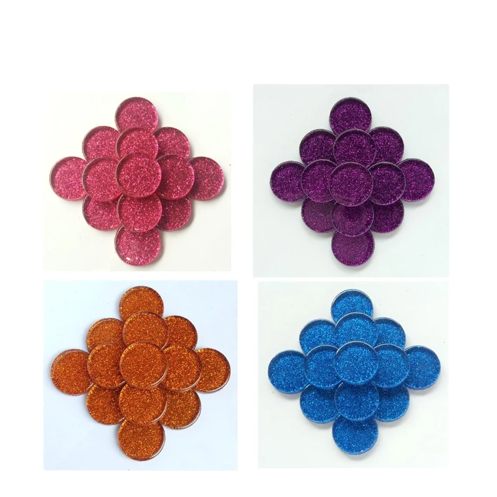 Glitter penny round mosaic craft tiles