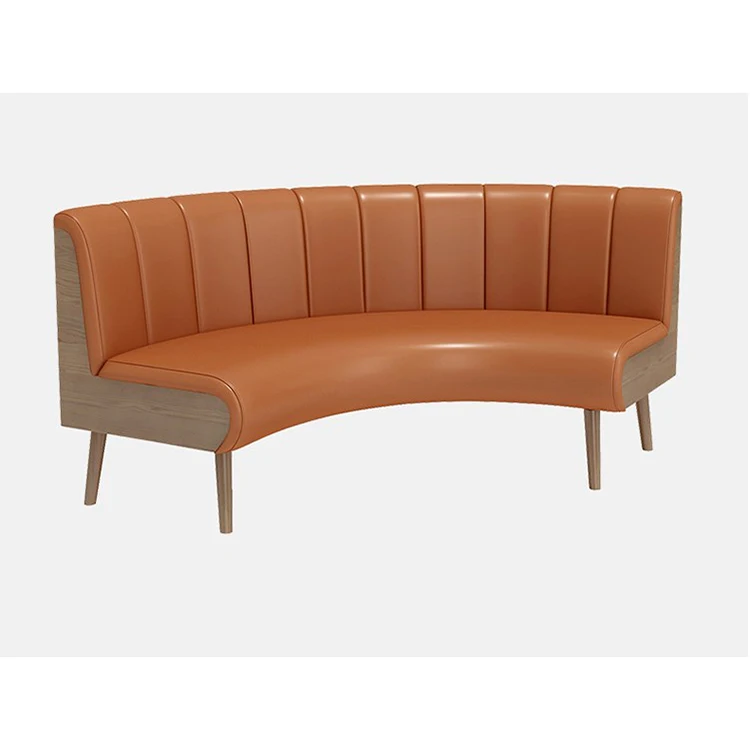 Wholesale Light Luxury Restaurant Furniture Sets Cafe Leather Wood Dining Chair And Table Set Coffee Shop Wooden Booth Seating