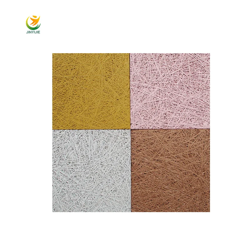 
JINYIJIE Reasonable price wood wool acoustic fibre wall panel 