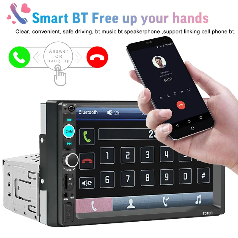 single din 7010B 7' Full Touch Screen car dvd player car radio stereo audio car multimedia video player