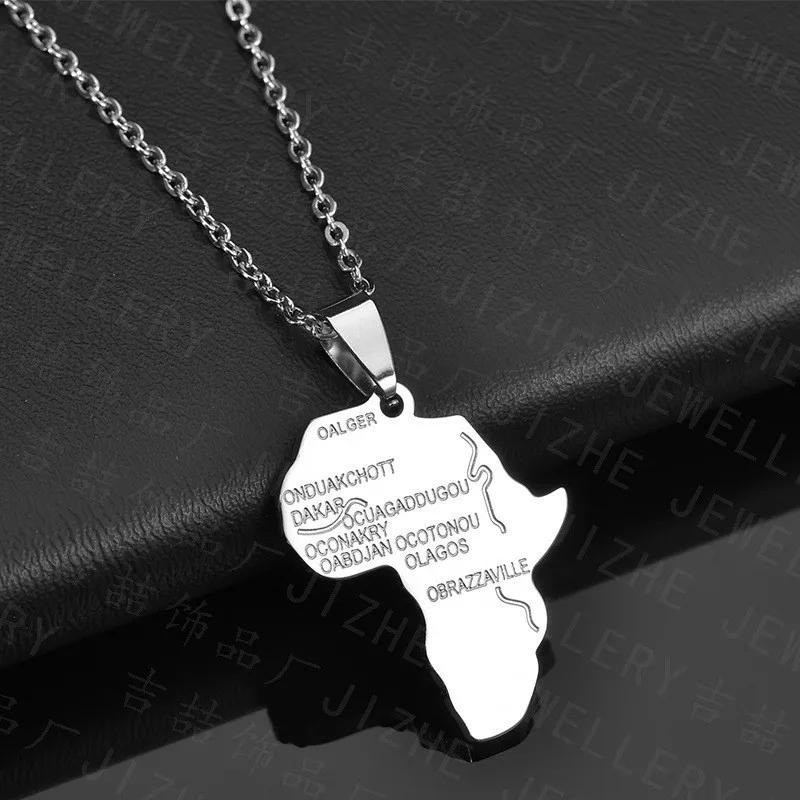 Manufacturer Wholesale Fashion Popular Beautiful Map Of Africa Pendants Necklace Men And Women Universal Beautiful Necklace