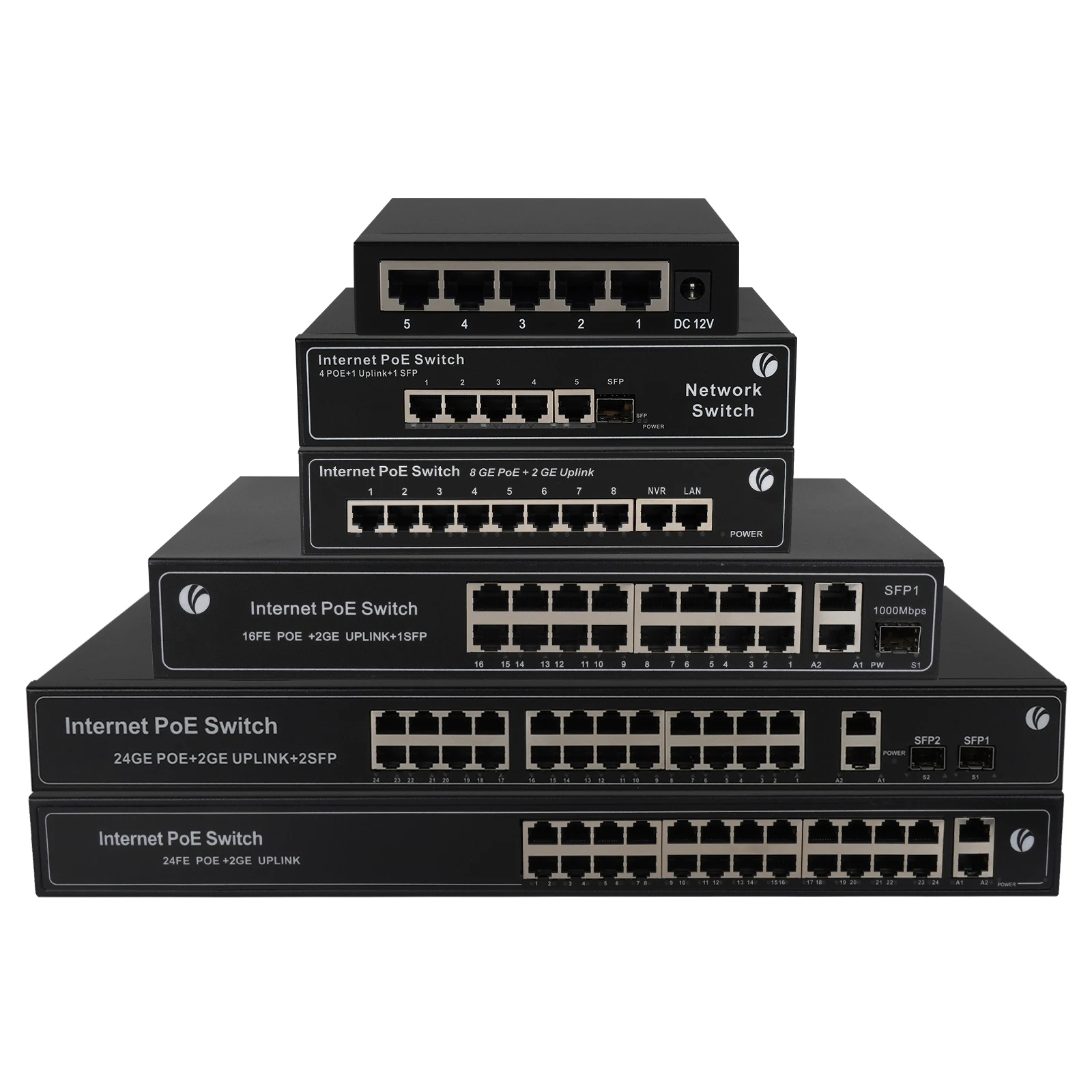 New Original 4 Ports Ethernet POE Switch Full Gigabit with 2 Uplink 1 SFP Network Switcher 10G for CCTV Camera IP Telephone