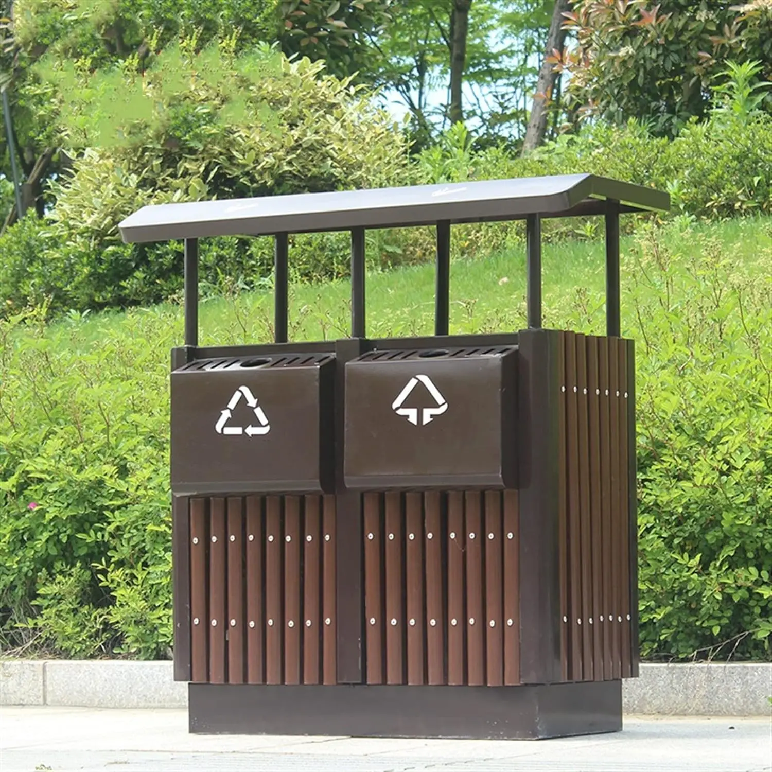 Metal trash can outdoor outdoor trash bin custom outdoor commercial trash cans