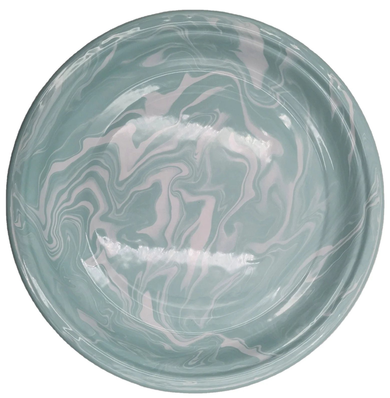 Round Enamel Metal Tray Set Pie Dish Food Dish