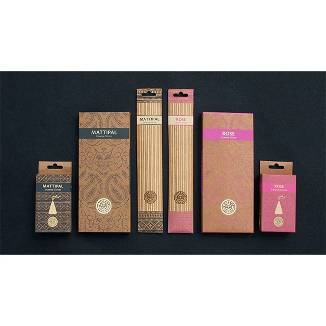 High Quality Design Gold Foil Stamp Printed Gift Packaging Incense Box