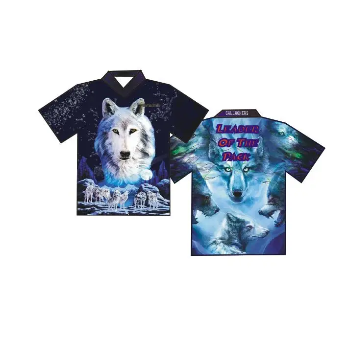 Custom Sublimation Darts Shirt Manufacturer Dart Button Jersey Printing Soft Zipper Dart Shirt