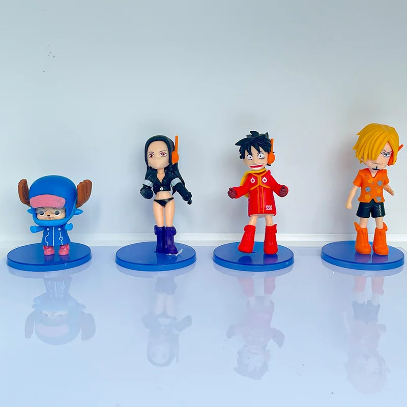 10PCS 1 Piece Figura Model Toy 6CM Cute Luffy Jinbe Nami Sanji Zoro Usopp Nico Robin PVC Figure Set Mini Anime Statue Doll