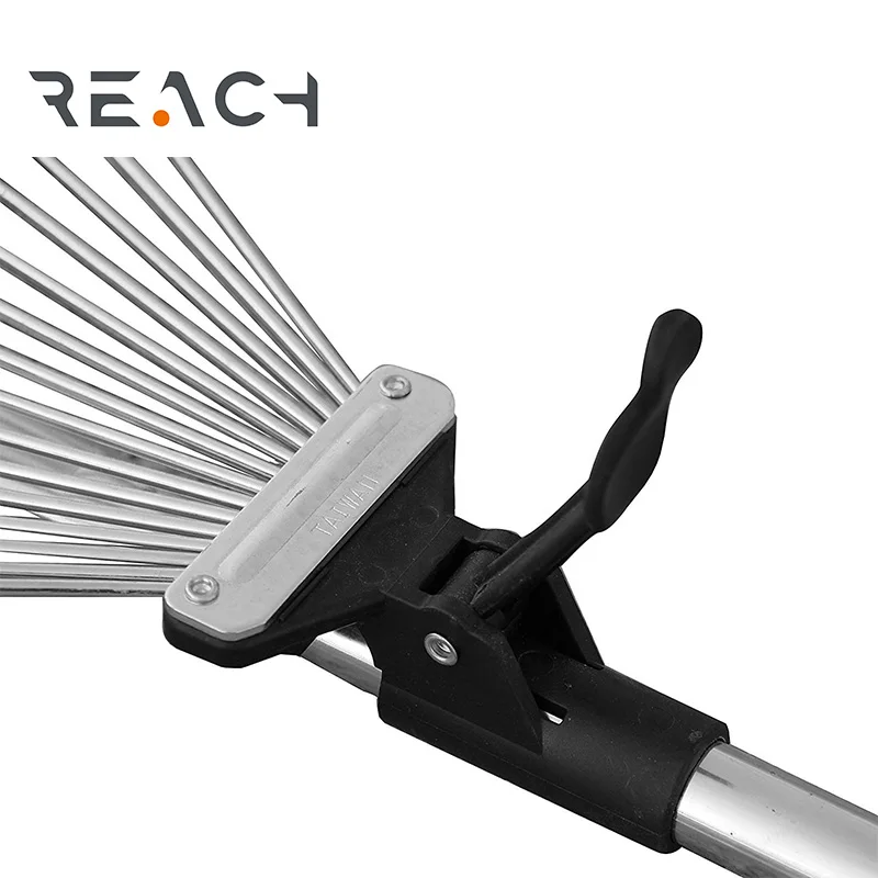 Metal rake 15teeth adjustable leaf rake garden leaf rake
