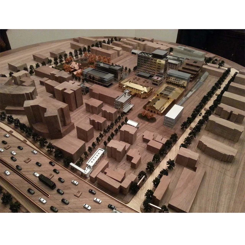 Creative wood building Sand table model Wood house model Wood building model