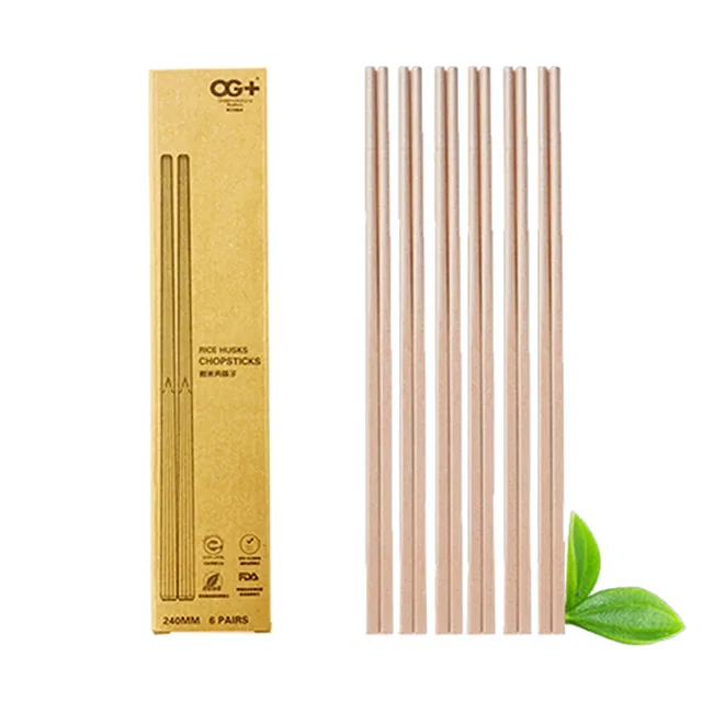 Wholesale custom high quality reusable rice husk fiber chopsticks chinese chopsticks with logo