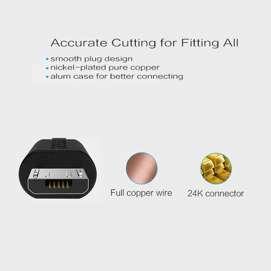 CHOETECH Micro USB Cable 2.4A Fast Charge USB Data Cable For Samsung Xiaomi Nokia Tablet Android Mobile Phone USB Charging Cord