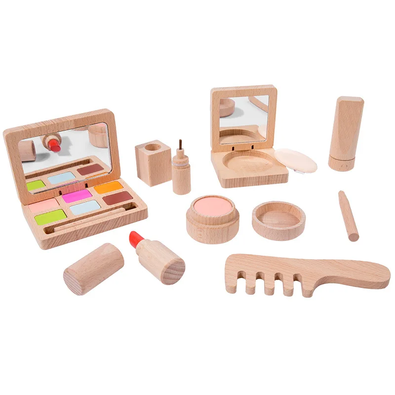 Girls Pretend Play Kid Make Up Simulation Wooden Toy Beautiful Makeup Set Kids Makeup Sets For Girls Makeup Kit Girls Toys