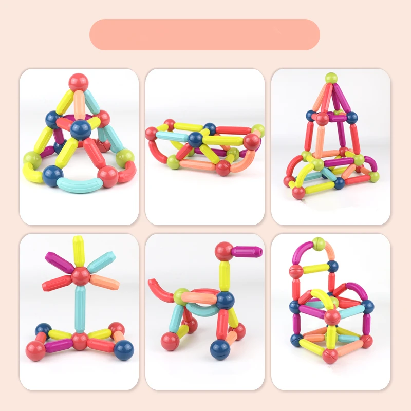 magnetic ball and stick magnetic building blocks for kids magnetic building block cube magnetic sticks