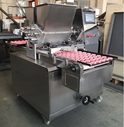 PLC Cookie Dough Cutting Wire Cut Dropping Small Two Color Cookie Making Machine