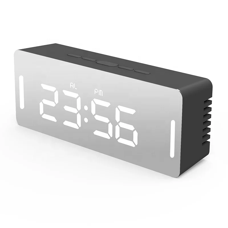 2022 Korea Hot Sale LED Makeup Mirror Screen Alarm Clock LED Night Light Desk/Table Clock