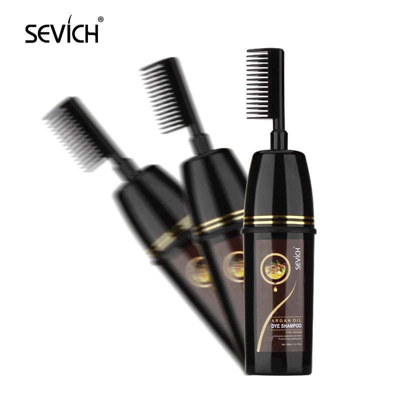 Pure natural organic hair dye shampoo herbal black hair dye shampoo private label