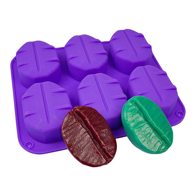 1/6 cavity   Silicone Coffee Bean Mold Bakeware Baking Chocolate Mold  Coffee Bean Cake/Soap  Mould