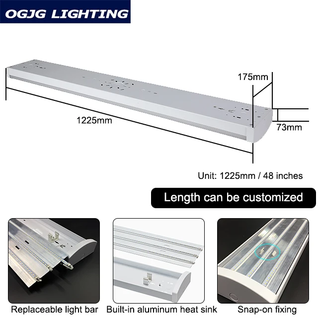 OGJG New Trend 150cm high bay lighting fixture suspended warehouse 100w led linear highbay light