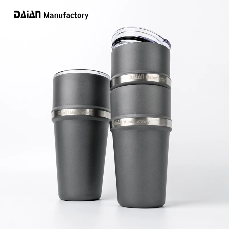 Customized Double Walled Vacuum Insulated Travel Coffee Mug 16oz 26oz Stainless Steel Stackable Tumbler Cup
