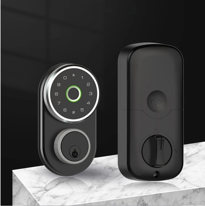 2024 Hot Selling Smart Deadbolt Lock America Digital Keypad Keys Biometric Fingerprint Unlocked High Security Smart Door  Lock