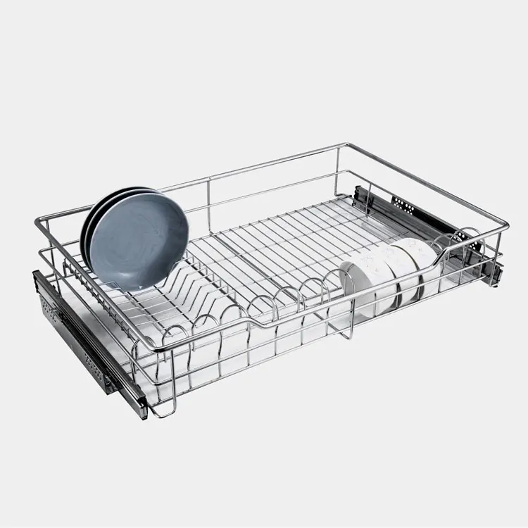 Kitchen Cabinet Side Pull Out Basket for Base Cabinet Storage