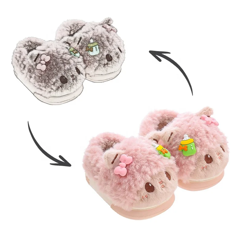 Custom Design Character House Slippers Plush Toy For Winter