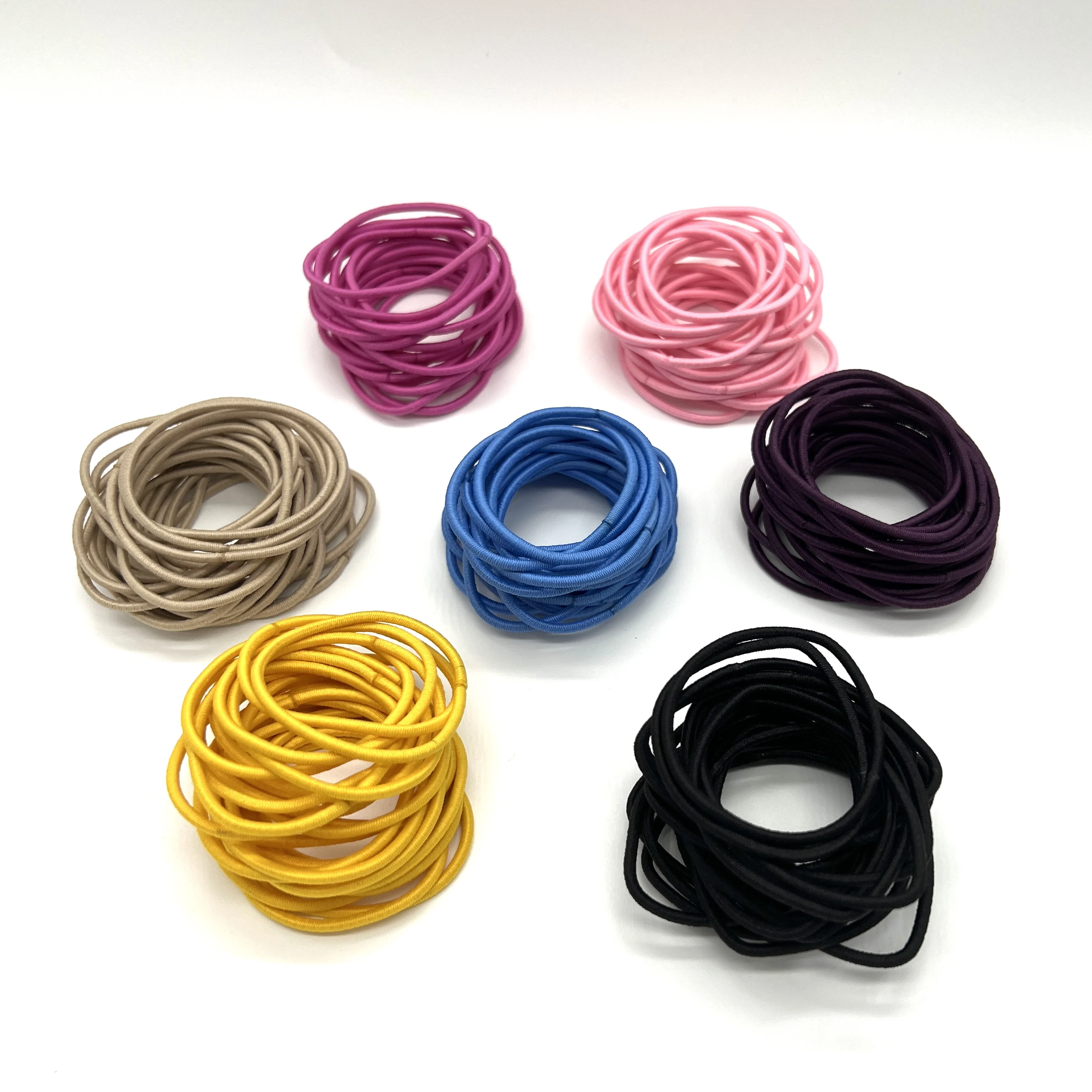 Color Wholesale 2mm no metal connectors Nylon elastic hair rubber elastic hair band Women, children, girls