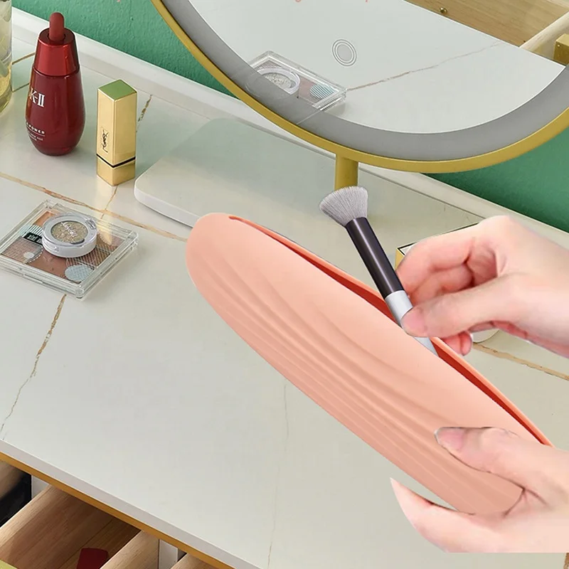 Portable Makeup Brush Bag Storage Silicone Make Up Organizer Bag Travel Makeup Brush Holder