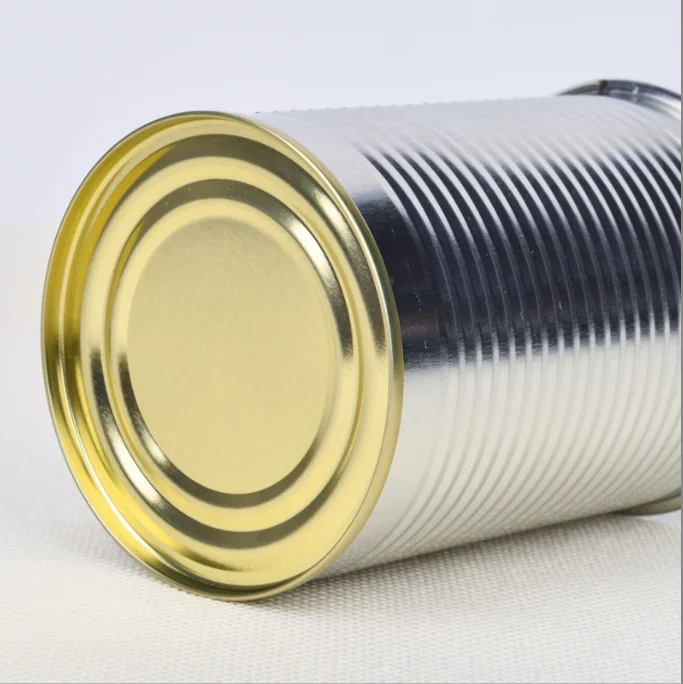 Empty customized silver round tin cans for 450ml  Food grade canned fruits/ vegetables/ meat with Easy-pull cover metal lid