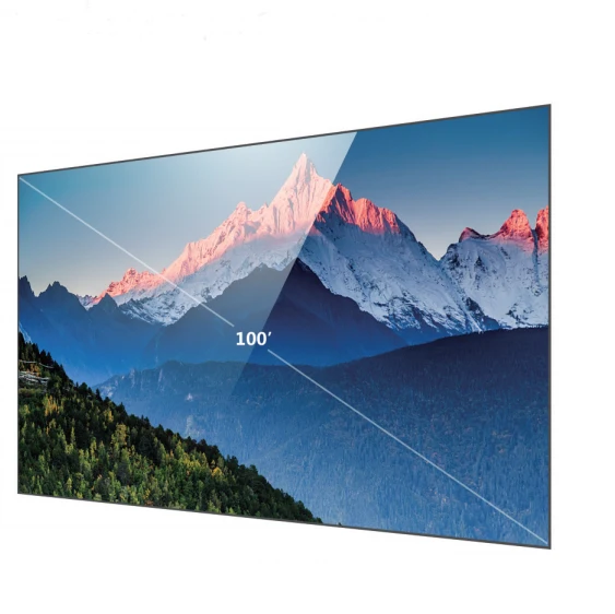 92 inch 100 inch 120 inch home cinema 4K UST laser tv CLR PET crystal ambient light rejecting fixed frame projection screen