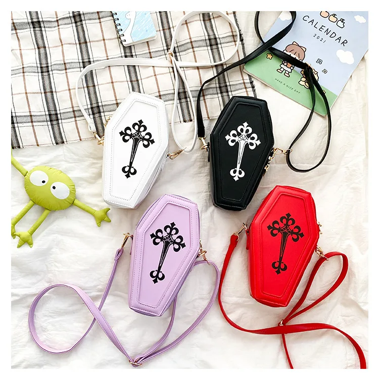 Ins coffin shaped cross body bag creative PU girls college mini focusrite bags women funny handbags ladies novation bag