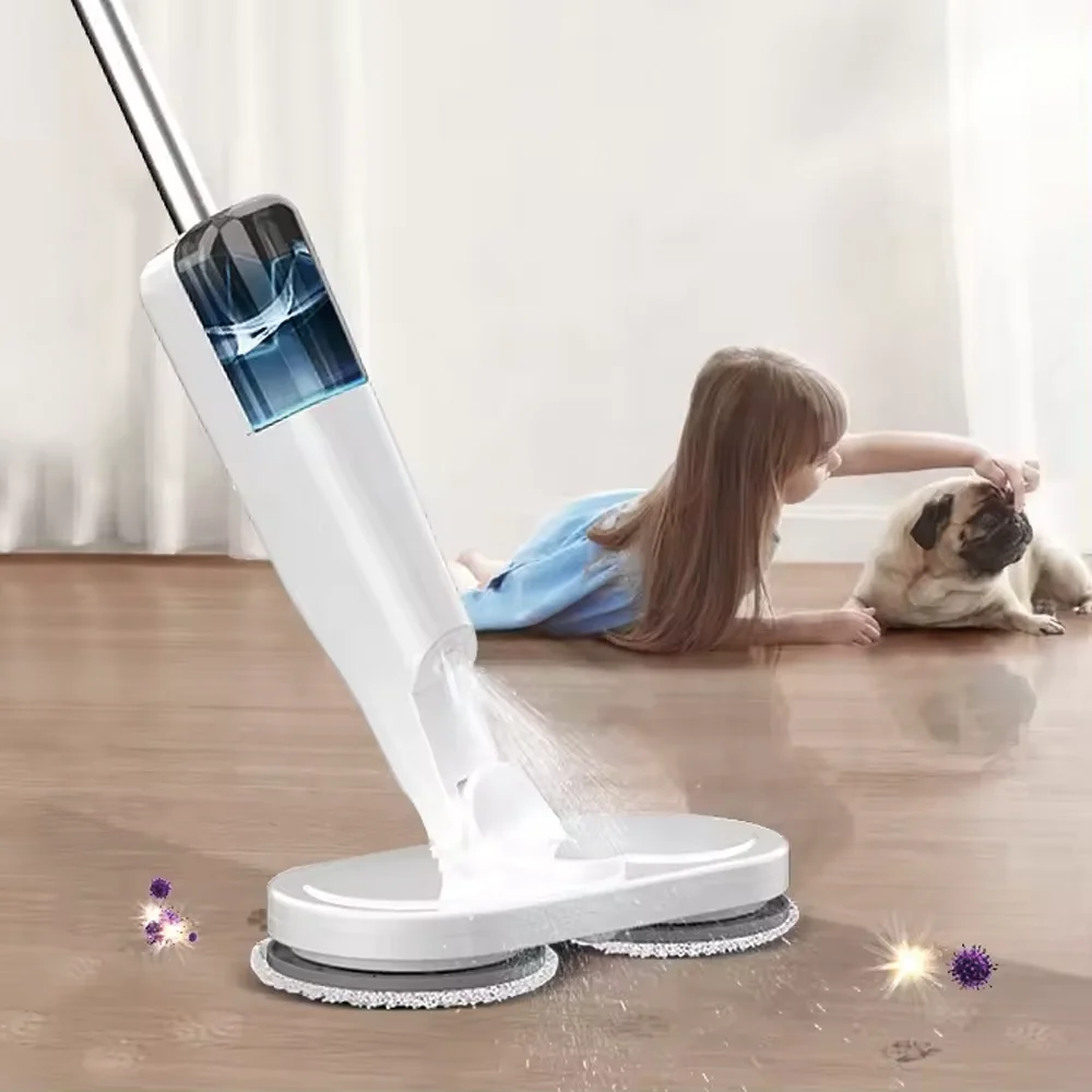 Smart Spray Steam Mop Wireless Cleaning with Water Tank Spray Mist Wet Dry Automatic 360 Spin Floor Mop Machine