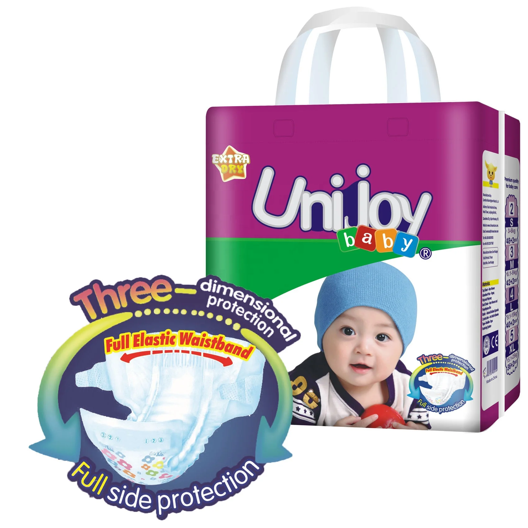 Unijoy бренд S M L XL детские подгузники Прямая продажа с фабрики дешевые высококачественные памперсы сухие оптовая из
