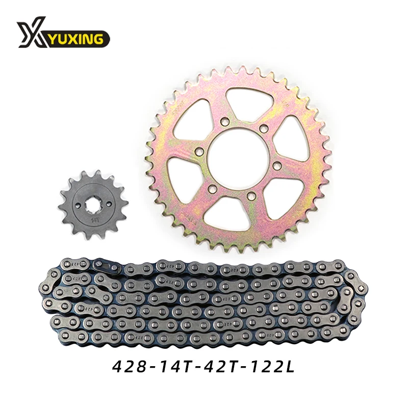 Durable Motorcycle Sprocket And Chain Kit Sets 428 520H Motorcycle Sprocket Chains