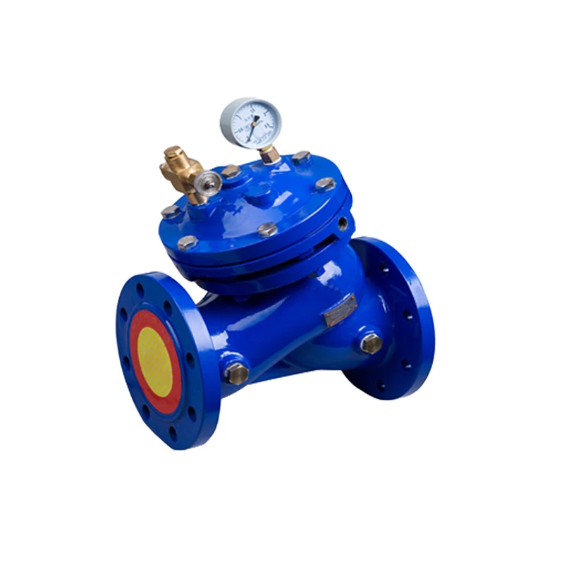 Multi functional water pump control valve with slow opening and fast closing check valve