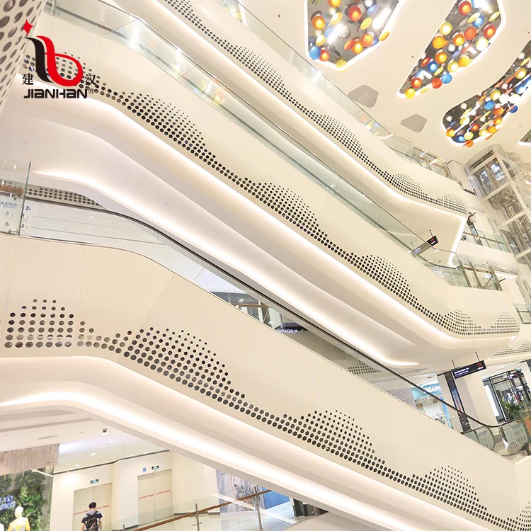 
customized building light color indoor wall metal plate decoration aluminium perfored curtain walls panel 