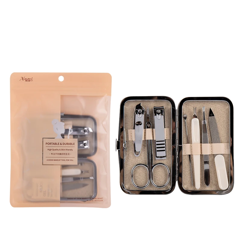 Factory wholesale professional nail beauty 7pcs manicure kit and pedicure set