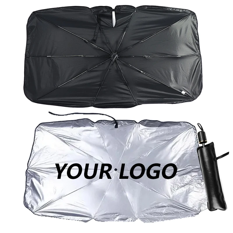 Innovative Silver Coated Uv Resistant With block Heat  Front Windshield Sunscreen Protector Fold Car Parasol Umbrella