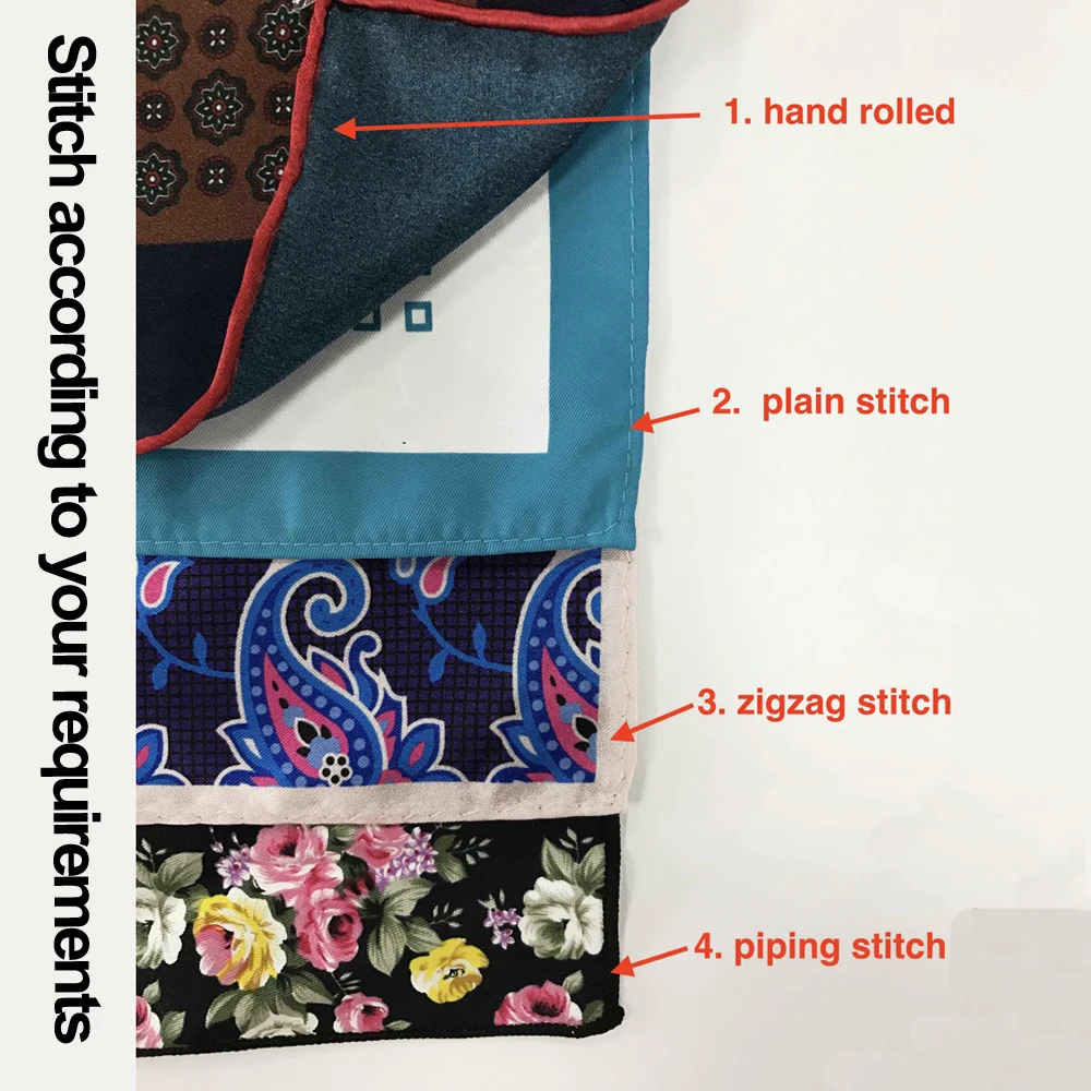 Wholesale low MOQ classic paisley pattern pocket square custom designer 100% silk pocket square