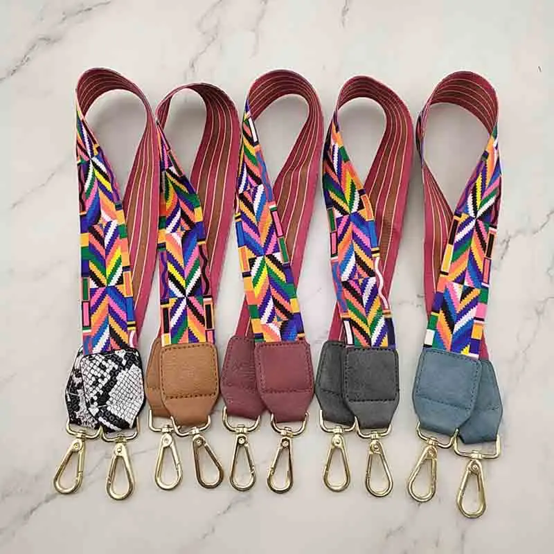 Camera Replacement Adjustable Nylon Webbing Canvas Strap Guitar Inspired Cross Body Strap Geometric Pattern Bag Strap