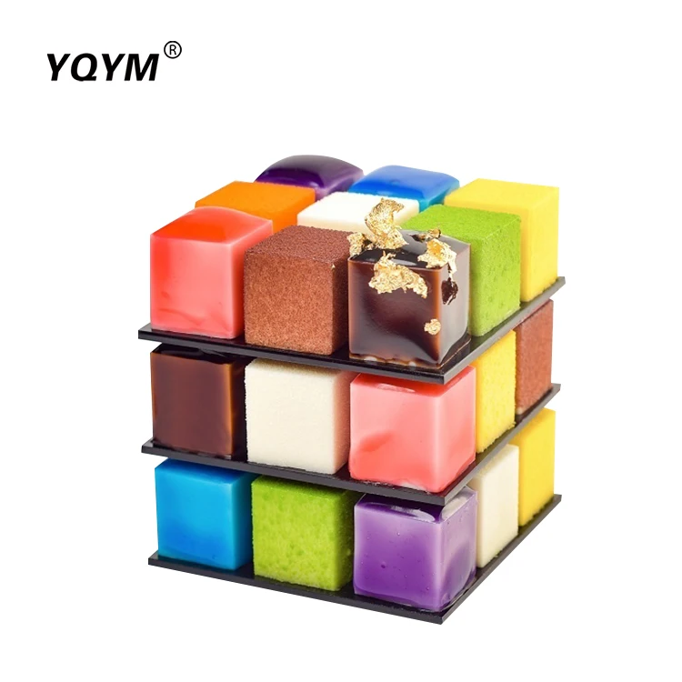 Factory Direct wholesale 15 Cavity mini square Silicone Baking cake Mold for DIY Magic