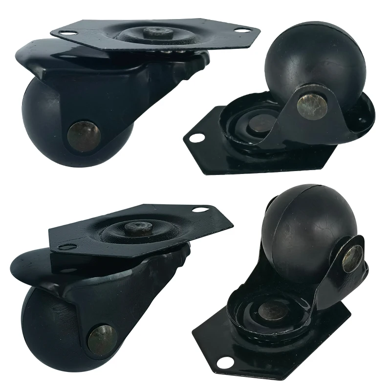 High Quality 35MM Furniture Baggage Trolley Transport Black PP Ball Wheel