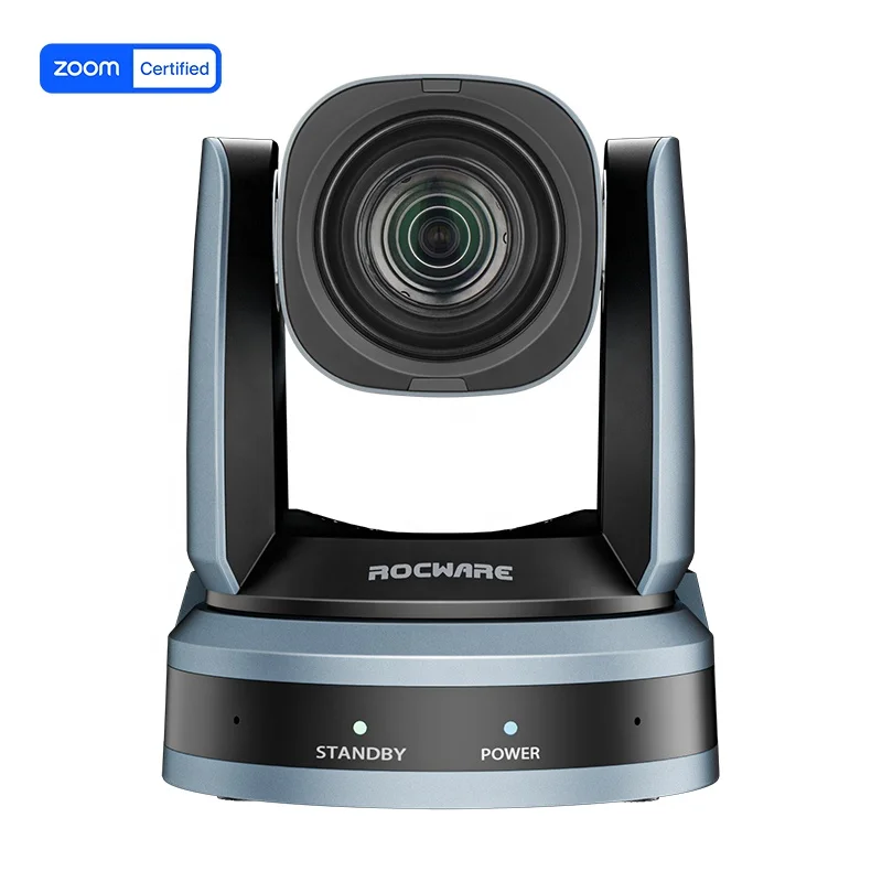 Rocware 4K 12X optical zoom Video conference PTZ Camera with AI Auto Tracking for video conference meeting and live streaming