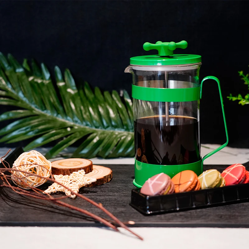 Французский пресс для кофе 350 мл Плунжер пластиковый зеленый путешествий кемпинга классический стеклянный чайник французский