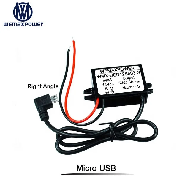 Car navigation driving Recorder 12v to 5v 3a dc step down module right angle micro usb dc converter